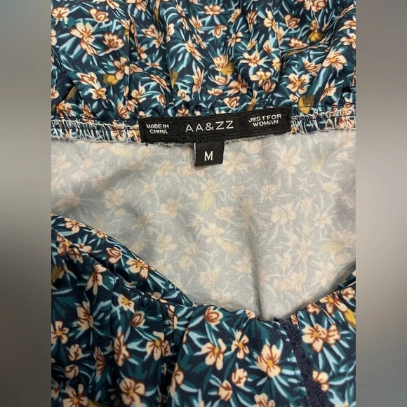 AA & ZZ Floral Ruffle‎ Collar Long Sleeve Boho Dress Size Medium - Picture 5 of 7